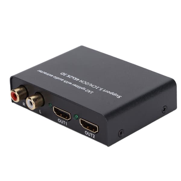 HD Multimedia Interface 1 til 2 Splitter 5.1CH/2CH 4K Konverter med Video Audio Ekstraktor