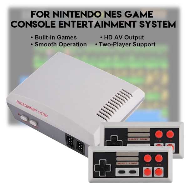 For Nintendo NES Spilkonsol Underholdningssystem HD AV Output Dual Joysticks