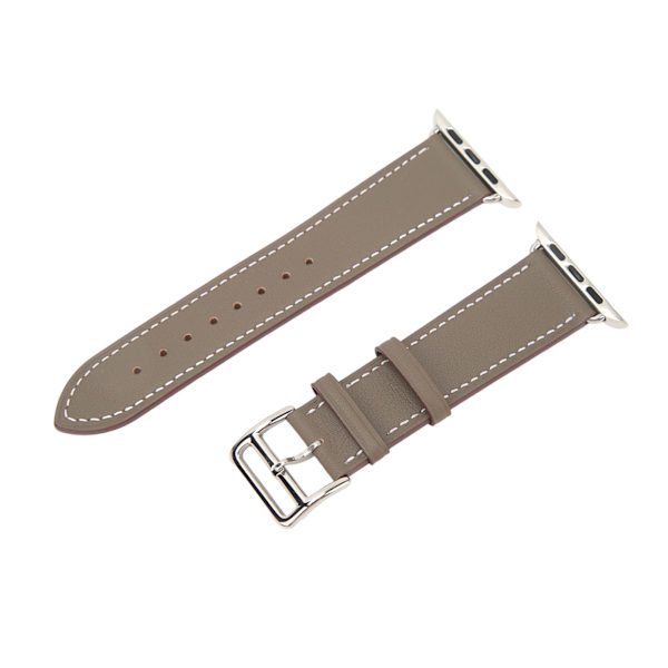 Smart Watch Band Watch Strap Läder Smart Watch Tillbehör för IOS Watch Series SE 8 7 6 5 4 3 2 1 42mm 44mm 45mm Grå