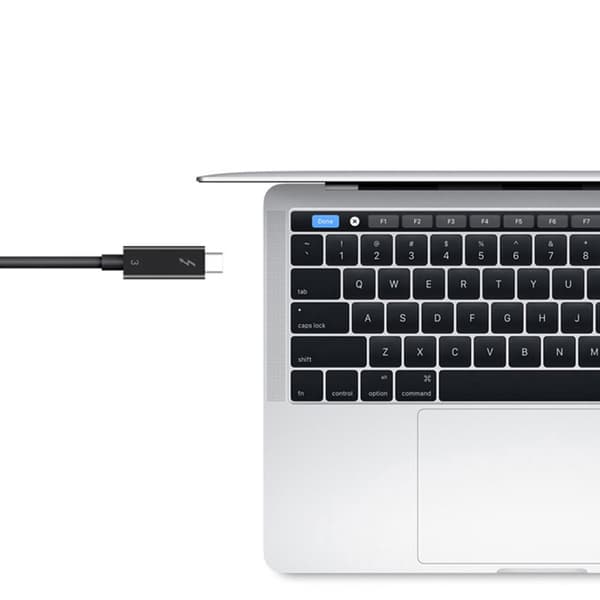 Data Cord Dual Adapter Fast Charging Cable 40Gbps High Speed 5K HD Display Wire for Thunderbolt3Black 0.7 m