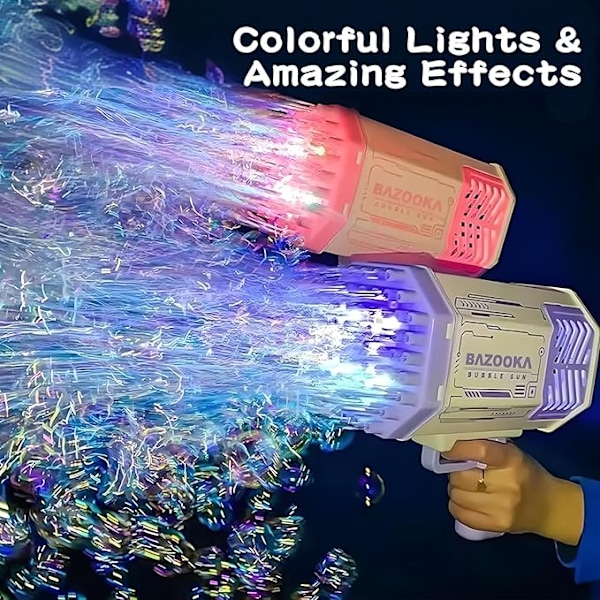 Bubble Machine Gun Leksaker för Barn, Bubble Gun med Färgglada Ljus och Tusentals Bubblor, Utomhusleksak Födelsedagsfest Favörer Presenter till Pojke blue
