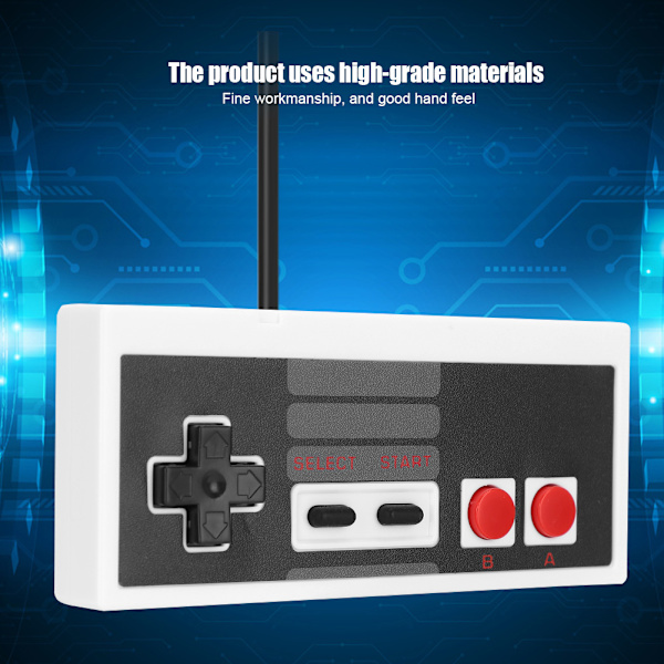 Klassisk trådbunden USB-spelhandkontroll, spelkontroll, ursprungligen designad för NES Mini värd (vit)