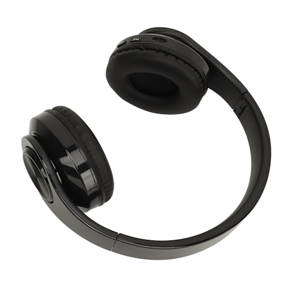 Bluetooth-hodetelefoner Multifunksjonelle HiFi Stereo RGB Fargegradient Lys Plug in Kort Foldbar Trådløst Headset Svart