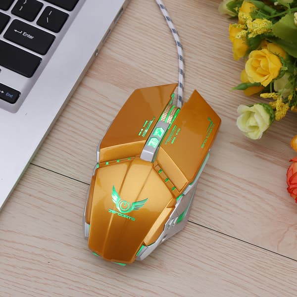 Universal USB-kablet gamingmus 3200 DPI mekanisk computermus til pc-spil guld