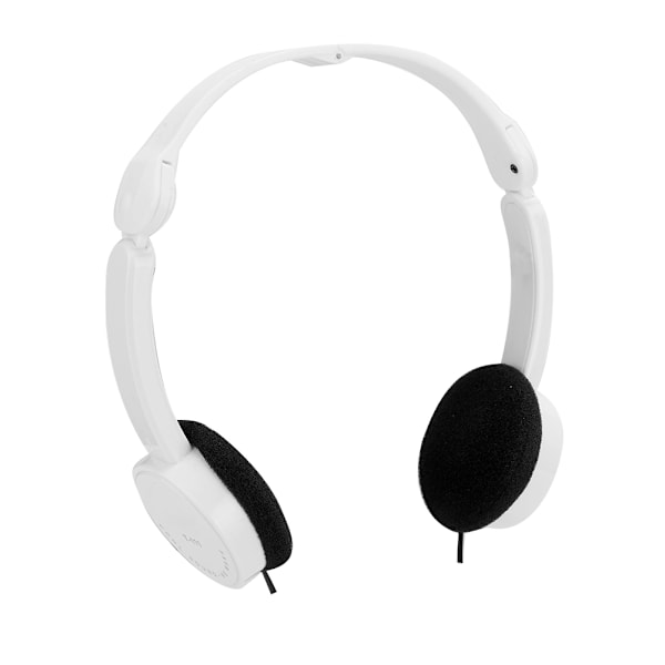 Foldbar kablet stereo headset for barn med mikrofon for smarttelefon nettbrett hvit