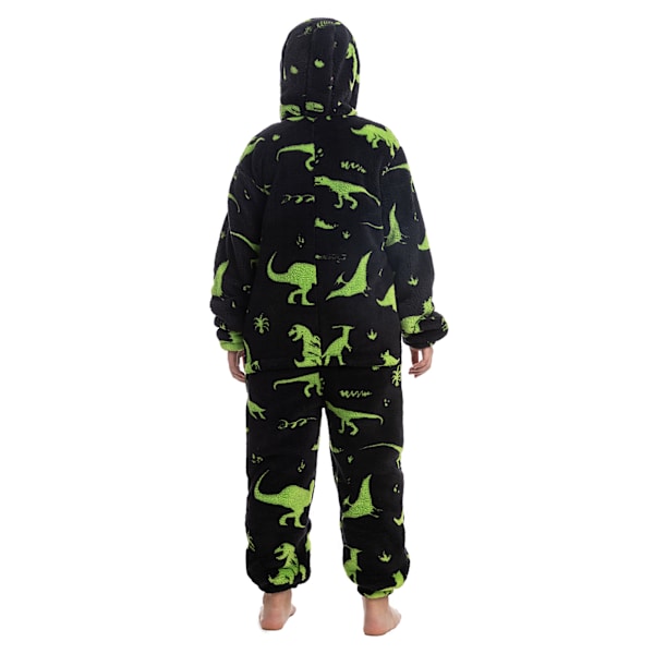Lasten fleece-yksivärinen pyjama vetoketjulla, unisex-kuviollinen huppupuku yöasu pojille ja tytöille Type 4 140