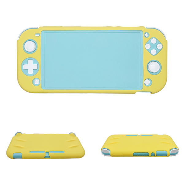 Allinclusive beskyttende skalldeksel silikondeksel for Switch Lite  konsollspillmaskin (gul)