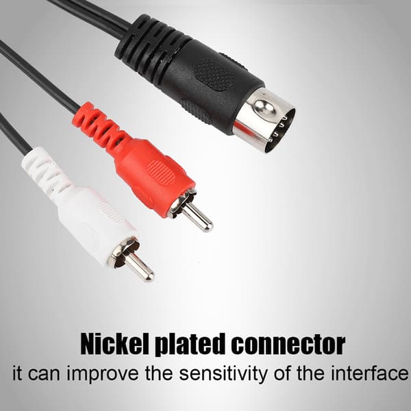 1,5M DIN 5PIN hann til dobbel 2RCA hun kabel lydutstyr oversettelseskabel