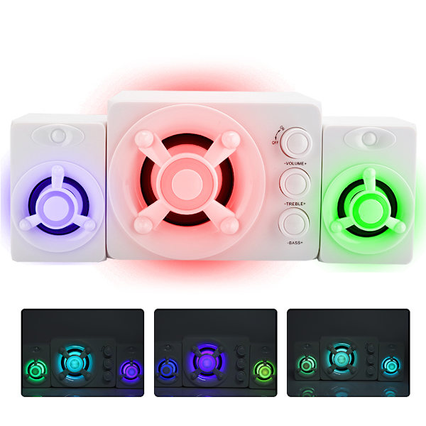 SADA D-208 Desktop Computer Soundbox Multimedia Hjemmehøjttaler Hvid