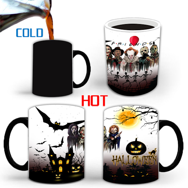 Halloween Resurrection Skull Keramisk Fargeskiftende Krus Varmt Vann Temperatur Gradient Termisk Kaffe Krus