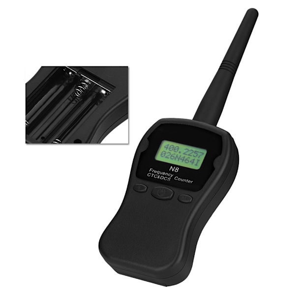 Handhållen frekvensmätare räknare testare enhet Walkie talkie Analog Subtone (Svart)