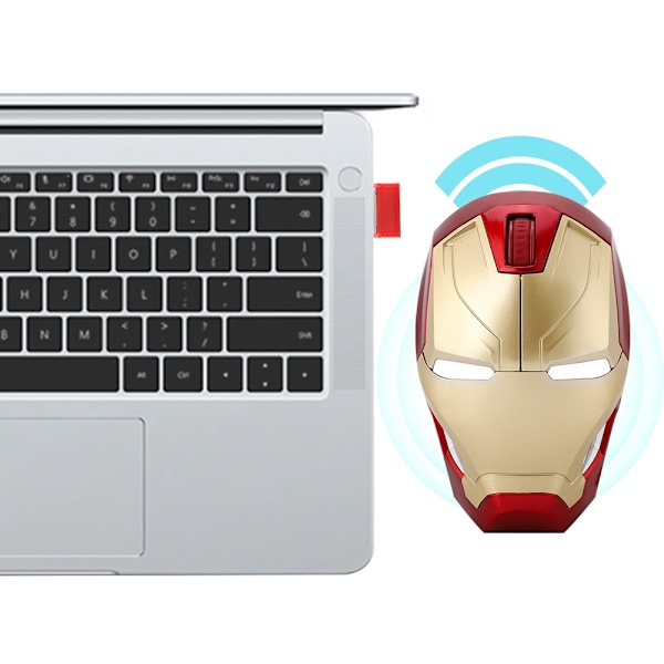 Iron Man MK46 bærbar 2.4G USB trådløs optisk mus til Win XP/Win 7/Win 10