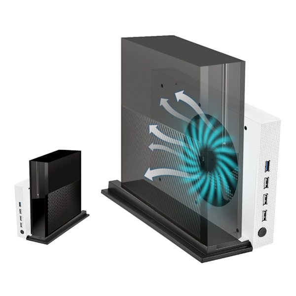 Pystysuora telinepidike Jäähdytystuuletin Jäähdytin 4 USB-keskitin Latausasema XBOXONE Silm -konsolille