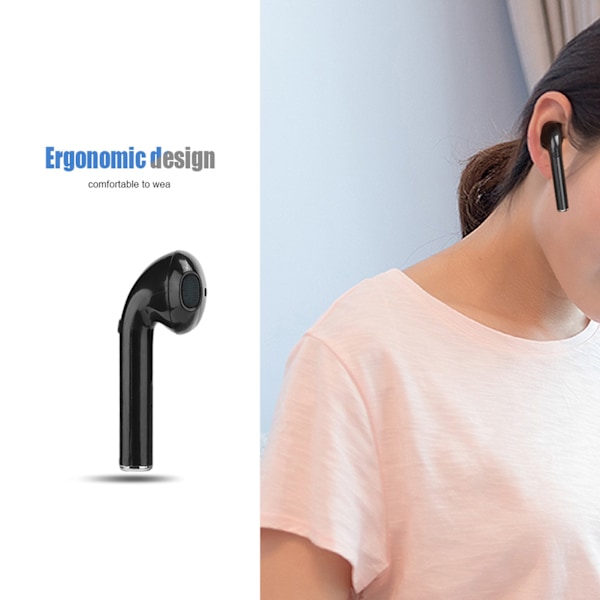 Y-19 Bärbar Enkelsidig In-ear Trådlös 5.0 Bluetooth-headset för att lyssna på musik (svart)