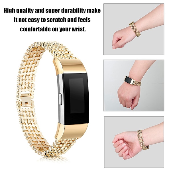 Metal erstatningsurrem til Fitbit Charge 2 Guld