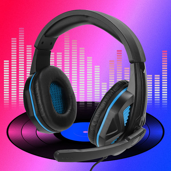 SEZ-881 ABS Lättviktsmikrofon Gaming Headset Brusreducering 3,5 mm Hörlurar Utrustning för Xboxone/PS4Blå