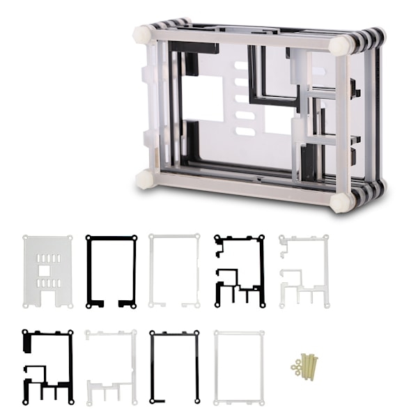 9-lagers akrylskyddsfodral för Raspberry Pi 3 med 3,5-tums display