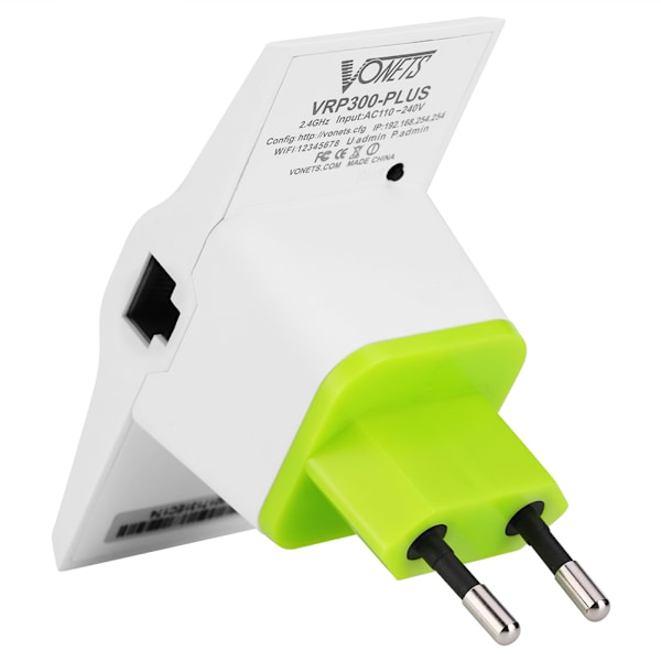 2.4G 300Mbps 802.11 Trådlös WiFi Repeater Dubbla Nätverksportar AP Range Extender
