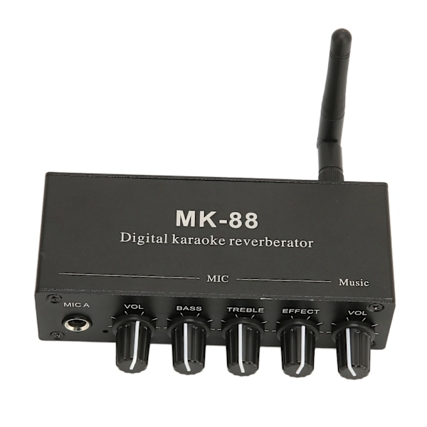 6,5 mm Karaoke Mikser Aluminiumlegering Dobbel Mikrofoninngang Bærbar Digital Karaoke Reverberator for DJ Musikk Scene KTV