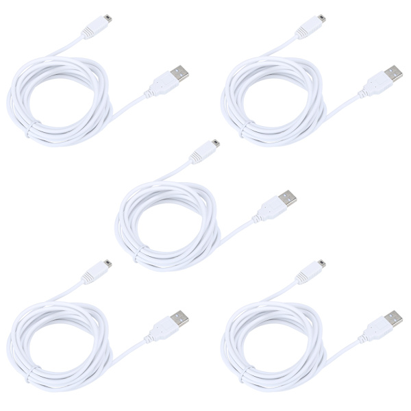 5 kpl 3 m:n USB-datakaapeli WIIU-pelikonsolin latauskaapeli Pelilisävarusteet