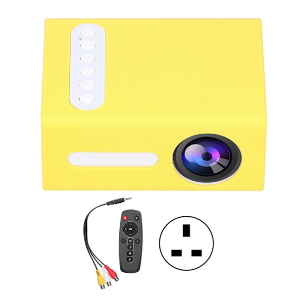 Mini Household Projector Portable LED Home Media Video Player Kid's Theater T300 (YellowWhite )