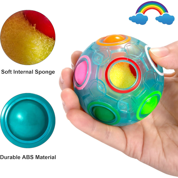Magisk Regnbue Puslespillkule, Fidget Ball Puslespill Hjernepuslespill Fidget Leke for Gutter & Jenter - Bursdagsfest for Tenåringer & Voksne Orange
