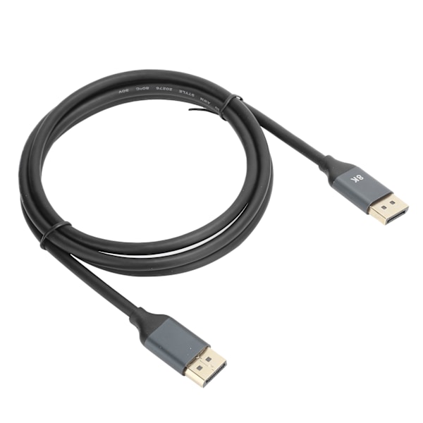 DP til DP-kabel Sort ABS 8k 60hz 4k 120hz til video-pc-laptop-tv-skærmkonverter 1,5 meter