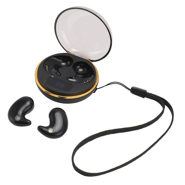 Bluetooth Sleep Earbuds BT5.3 Touch Control Invisible Earbuds Wireless Bluetooth Earphone med Digital Display Charging Case Sort