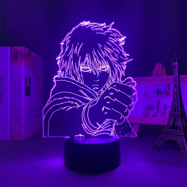 Anime LED-lampor Manga Thorfinn Karlsefni Figur 3D Optisk Illusion Lampa Födelsedag Julgåvor 7/16 Färger Fjärrkontroll Touch-brytare