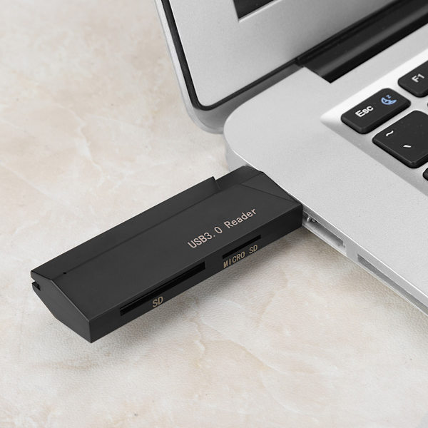 Mini minneskort/TF dubbla kortläsare USB3.0 kortläsare universell för Windows / OSX / Linux