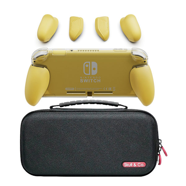 GripCase Lite Bundle: Ett bekvämt skyddande fodral med utbytbara grepp [för att passa alla handstorlekar] för Nintendo Switch Lite