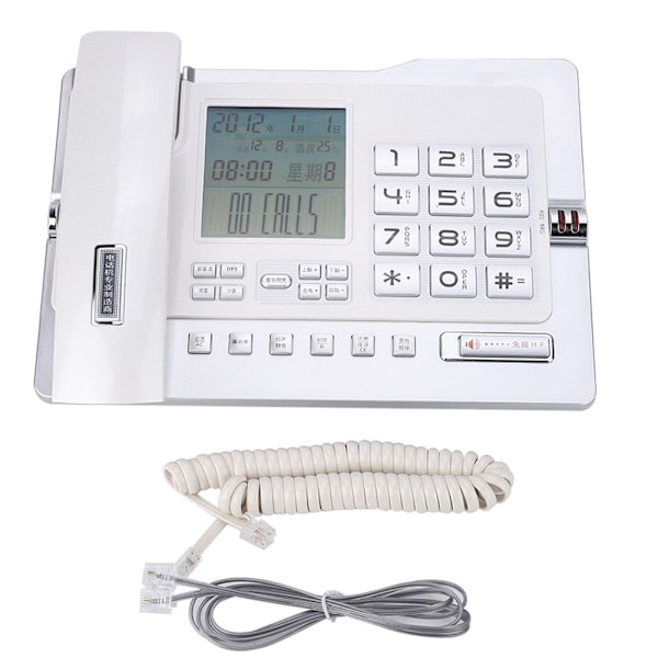 G026 Enkel stil fasttelefon fasttelefon bordtelefon for hjemmekontor skrivebord hvit