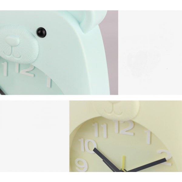 SAYTAY Children's Alarm Clock, Cartoon Alarm Clock Little Bear Alarm Clock , Student Children's Home Decoration Desktop Clock(Pink)