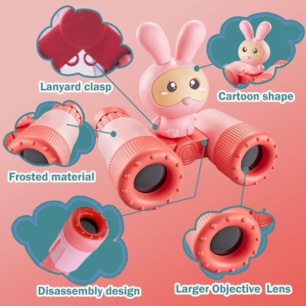 Kikkert til børn, med fløjte og snor, sammenklappelige børnekikkerter, udendørs legetøjskikkerter til småbørn drenge og piger 3-12 år fugleobservation