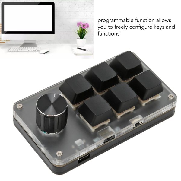 Mini tastatur knap design rød switch dual mode plug and play mekanisk programmerbar tastatur til spil kontor medier 6 taster med 1 knap