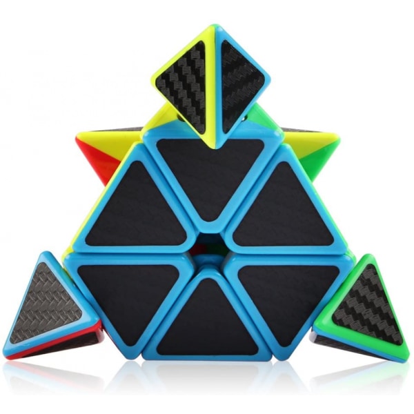 SAYTAY pyramide kube, karbonfiber pyramide 3x3 speed kube trekant kube puslespill ST-001