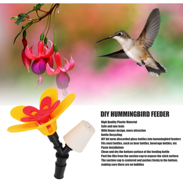 Fugle Fodring Blomster, Sikker DIY Kolibri Feeder til Patio Have Hængende (Enkelt Blomst)