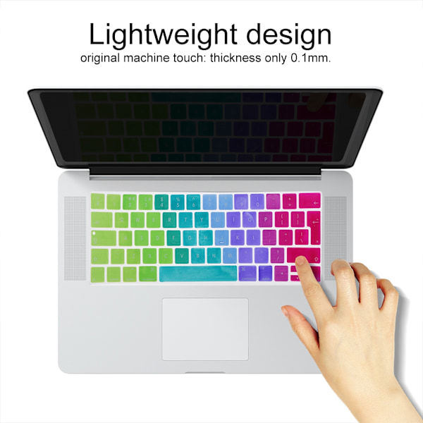 1 kpl 13/15 tuuman näppäimistön suojus Apple MacBook Air/Pro -kannettavalle (häikäisevä kosketuspalkki, eurooppalainen englanti)