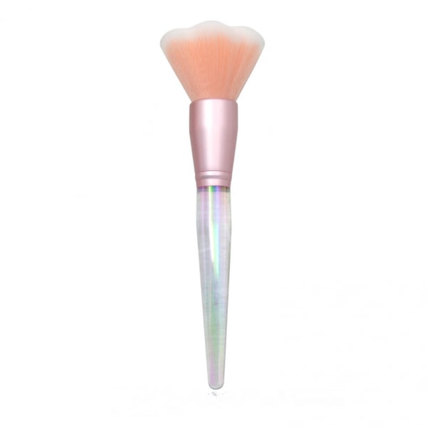 1 kpl kynnenmuotoinen hiuspää irtopuuterimeikkiharja, läpinäkyvä muovikahva poskipunasivellin kauneusmeikkityökalu (pyöreä pää, oranssi)
