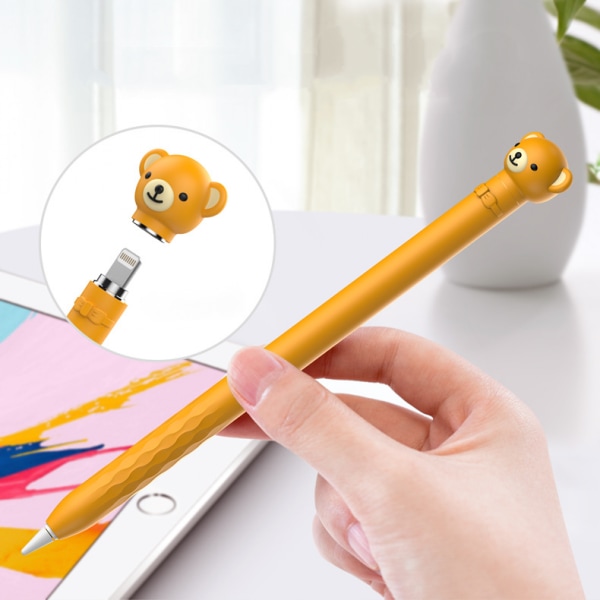 Fodral Kompatibelt med Apple Pencil 1:a generationen iPencil Fodral Mjukt Silikonfodral Sött Design Hållare Skyddande Överdrag Tillbehör