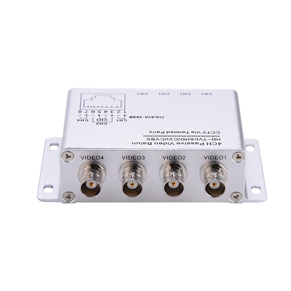 4-kanals RJ45 HD Passiv Video Balun HD-TVI/AHD/CVI/CVBS CCTV Via Twisted Pairs