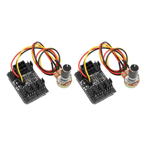 2 st PC-fläktkontroller 3-stifts 4-stifts fläkt adapter PWM PC-fläktnav 8-vägs splitter 12V hastighetsregulator