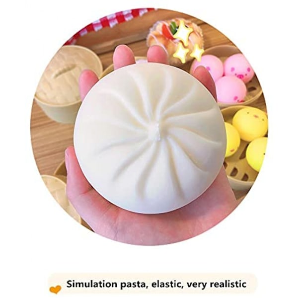 Udpak Steamed Stuffed Bun Squeeze Toy, Slow Rising Bun Squishies Simulation Decompression Toy, til børn og voksne