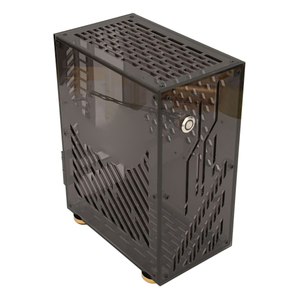 Mini ITX-fodral 4,3L Genomskinlig akrylpanel 360 graders kylning Dämpande fotdynor Mini PC-fodral för FLEX 1U-strömförsörjning 2,5 tum SSD Svart