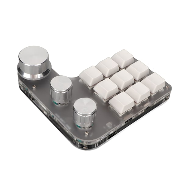 Mini anpassad knappsats 9 knappar 3 vred programmerbar RGB bakgrundsbelyst programmering makro knappsats för datorspel programvara vit