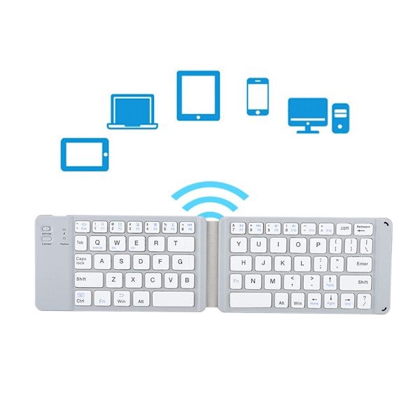 Bærbar F68 Universal Foldbar Bluetooth Trådløst Tastatur til iOS til Android til Windows Grå