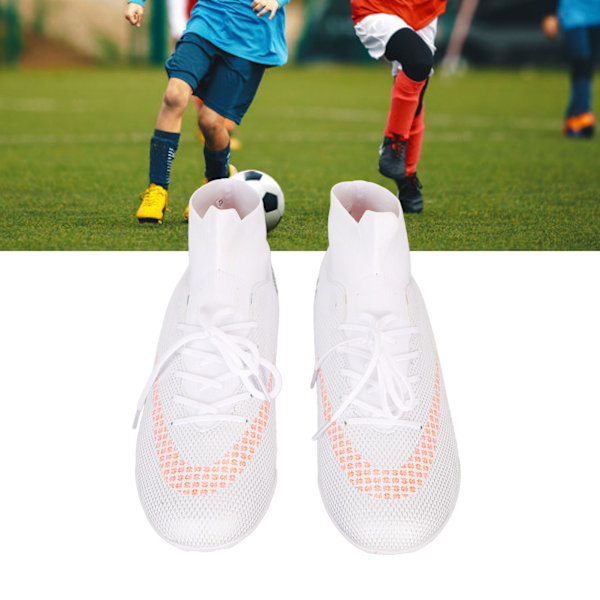 Fotbollsskor High Turf Andningsbara Bekväma Bra Grepp Herr Fotbollsskor för Konstgräs Utomhussporter High Turf Vita Krossade Spikar 40