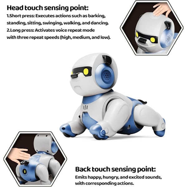 Smart interaktiv robot hundelegetøj til børn med stemme- og berøringsstyring Dansende kæledyr RC dyre legetøj til drenge og piger Realistisk mini kæledyr hund robot simulator