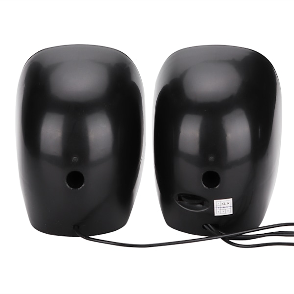 Mini 3.5MM USB Stereo Skrivbord Bärbar Dator PC Dator Multimedia Högtalare Svart+Blå (Dubbel spår)