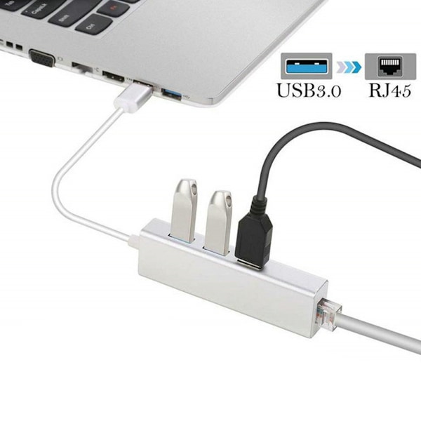 DM HE84 Gigabit USB Ethernet-adapter 3.0 HUB 1000M kablet nettverkskort USB til RJ45 Free Drive